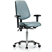 Vinyl Chair Chrome - Medium Bench Height with Storm Supernova Vinyl