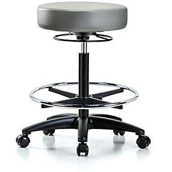 Vinyl Stool without Back - Sterling Supernova Vinyl