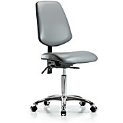 Vinyl Chair Chrome - Medium Bench Height with Sterling Supernova Vinyl