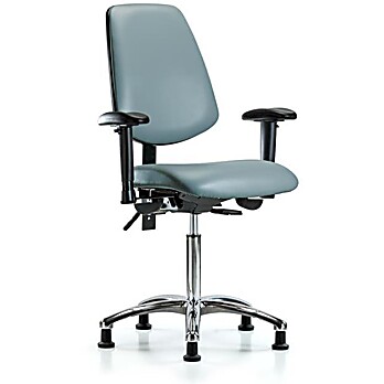 Vinyl Chair Chrome - Medium Bench Height with Storm Supernova Vinyl