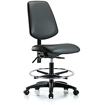Vinyl Chair - Medium Bench Height with Medium Back, Carbon Supernova Vinyl