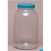 6oz Clear Straight Sided Jars, 63-400 Polypropylene Cap & PTFE Disc, case/24