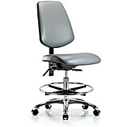 Vinyl Chair Chrome - Medium Bench Height with Medium Back, Sterling Supernova Vinyl