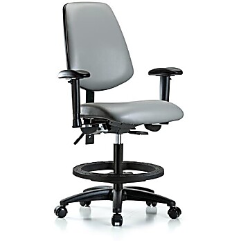 Vinyl Chair - Medium Bench Height with Medium Back, Sterling Supernova Vinyl
