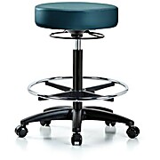 Vinyl Stool without Back - Marine Blue Supernova Vinyl