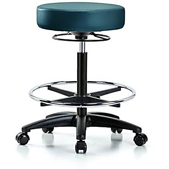 Vinyl Stool without Back - Marine Blue Supernova Vinyl