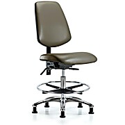 Vinyl Chair Chrome - Medium Bench Height with Medium Back, Taupe Supernova Vinyl