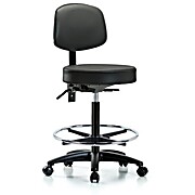 Vinyl Stool with Back - Carbon Supernova Vinyl