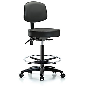 Vinyl Stool with Back - Carbon Supernova Vinyl