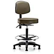 Vinyl Stool with Back - Marine Blue Supernova Vinyl