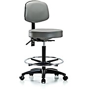 Vinyl Stool with Back - Sterling Supernova Vinyl
