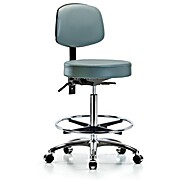 Vinyl Stool with Back Chrome - Storm Supernova Vinyl