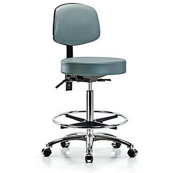 Vinyl Stool with Back Chrome - Storm Supernova Vinyl