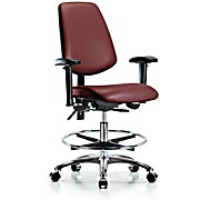 Vinyl Chair Chrome - Medium Bench Height with Medium Back, Borscht Supernova Vinyl