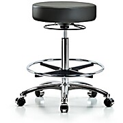 Vinyl Stool without Back Chrome - Carbon Supernova Vinyl