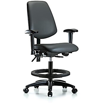 Vinyl Chair - Medium Bench Height with Medium Back, Carbon Supernova Vinyl
