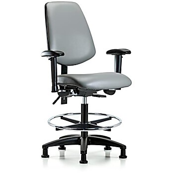 Vinyl Chair - Medium Bench Height with Medium Back, Sterling Supernova Vinyl
