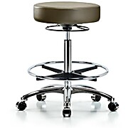 Vinyl Stool without Back Chrome - Marine Blue Supernova Vinyl