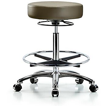 Vinyl Stool without Back Chrome - Marine Blue Supernova Vinyl