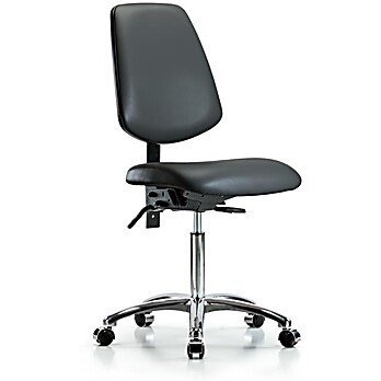 Vinyl Chair Chrome - Medium Bench Height with Carbon Supernova Vinyl
