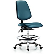 Vinyl Chair Chrome - Medium Bench Height with Medium Back, Marine Blue Supernova Vinyl