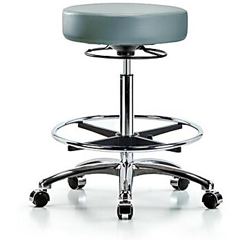 Vinyl Stool without Back Chrome - Storm Supernova Vinyl