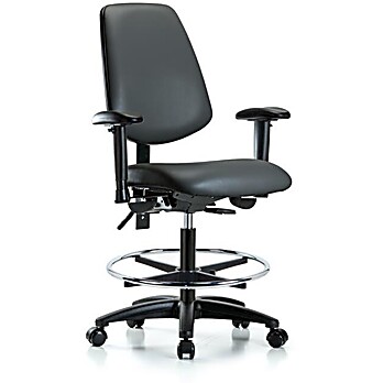 Vinyl Chair - Medium Bench Height with Medium Back, Carbon Supernova Vinyl
