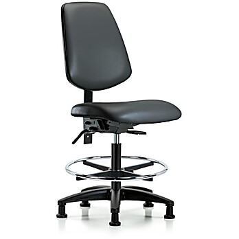 Vinyl Chair - Medium Bench Height with Medium Back, Carbon Supernova Vinyl