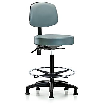 Vinyl Stool with Back - Storm Supernova Vinyl