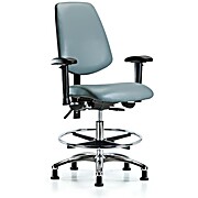 Vinyl Chair Chrome - Medium Bench Height with Medium Back, Storm Supernova Vinyl