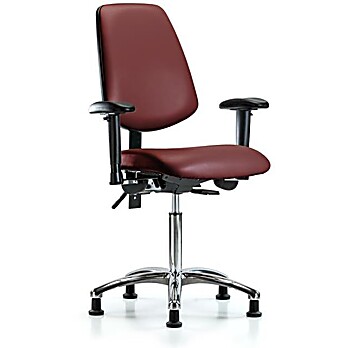 Vinyl Chair Chrome - Medium Bench Height with Borscht Supernova Vinyl