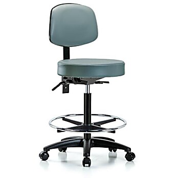 Vinyl Stool with Back - Storm Supernova Vinyl