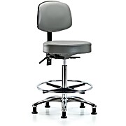 Vinyl Stool with Back Chrome - Sterling Supernova Vinyl