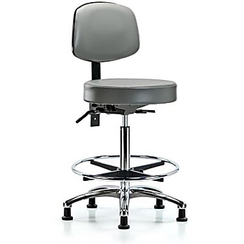Vinyl Stool with Back Chrome - Sterling Supernova Vinyl