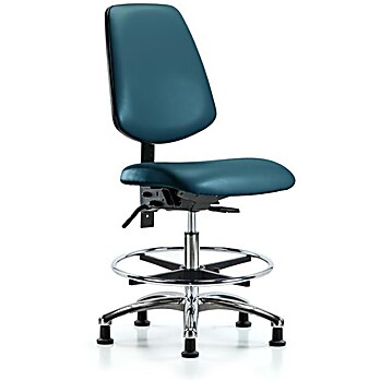 Vinyl Chair Chrome - Marine Blue Supernova Vinyl