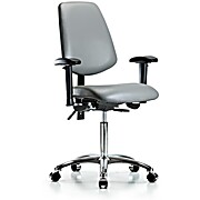 Vinyl Chair Chrome - Medium Bench Height with Sterling Supernova Vinyl