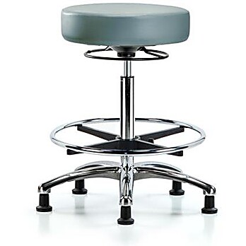 Vinyl Stool without Back Chrome - Storm Supernova Vinyl
