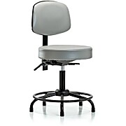 Vinyl Stool with Back - Sterling Supernova Vinyl