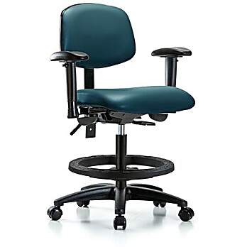 Vinyl Chair - Medium Bench Height with Marine Blue Supernova Vinyl