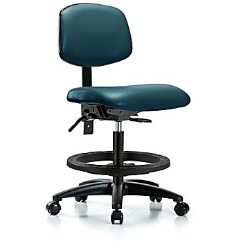 Vinyl Chair - Medium Bench Height with Marine Blue Supernova Vinyl