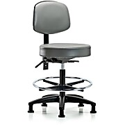 Vinyl Stool with Back - Sterling Supernova Vinyl