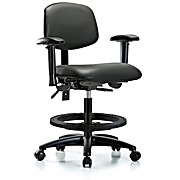 Vinyl Chair - Medium Bench Height with Carbon Supernova Vinyl
