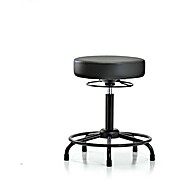 Vinyl Stool without Back - Medium Bench Height Carbon Supernova Vinyl
