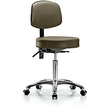 Vinyl Stool with Back Chrome - Marine Blue Supernova Vinyl