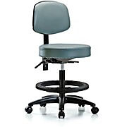 Vinyl Stool with Back - Medium Bench Height Storm Supernova Vinyl