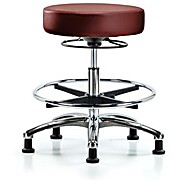 Vinyl Stool without Back Chrome - Taupe Supernova Vinyl