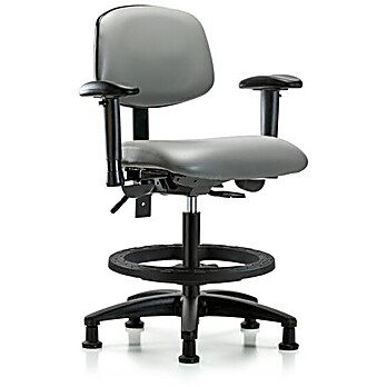 Vinyl Chair - Medium Bench Height with Sterling Supernova Vinyl