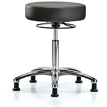 Vinyl Stool without Back Chrome - Carbon Supernova Vinyl