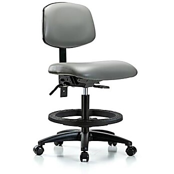 Vinyl Chair - Medium Bench Height with Sterling Supernova Vinyl