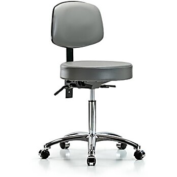 Vinyl Stool with Back Chrome - Sterling Supernova Vinyl